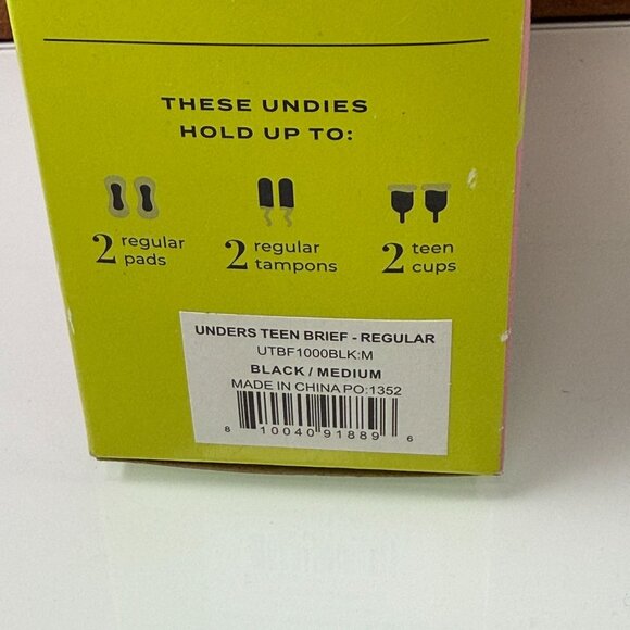 UnderTeen Proof Period Underwear Briefs M Leak Proof Teen Period Panties x3 - Picture 6 of 7